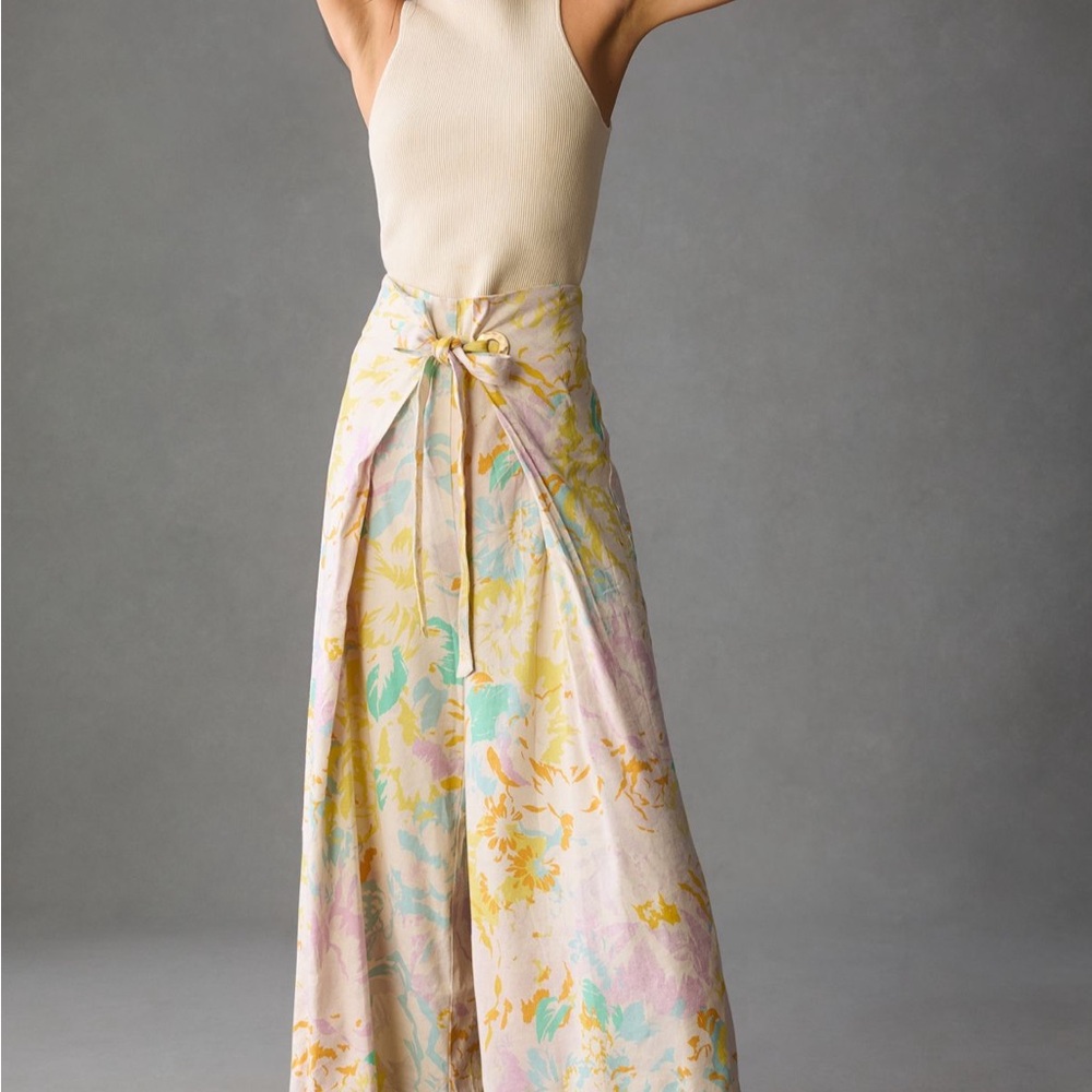 Maeve Wide Leg Wrap Pants